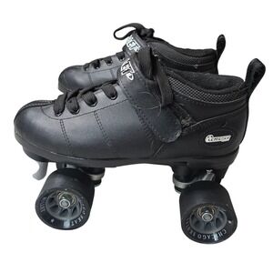 Chicago Skates Bullet Mens 5 Black Quad Roller Speed Skates B601K Low Cut G3